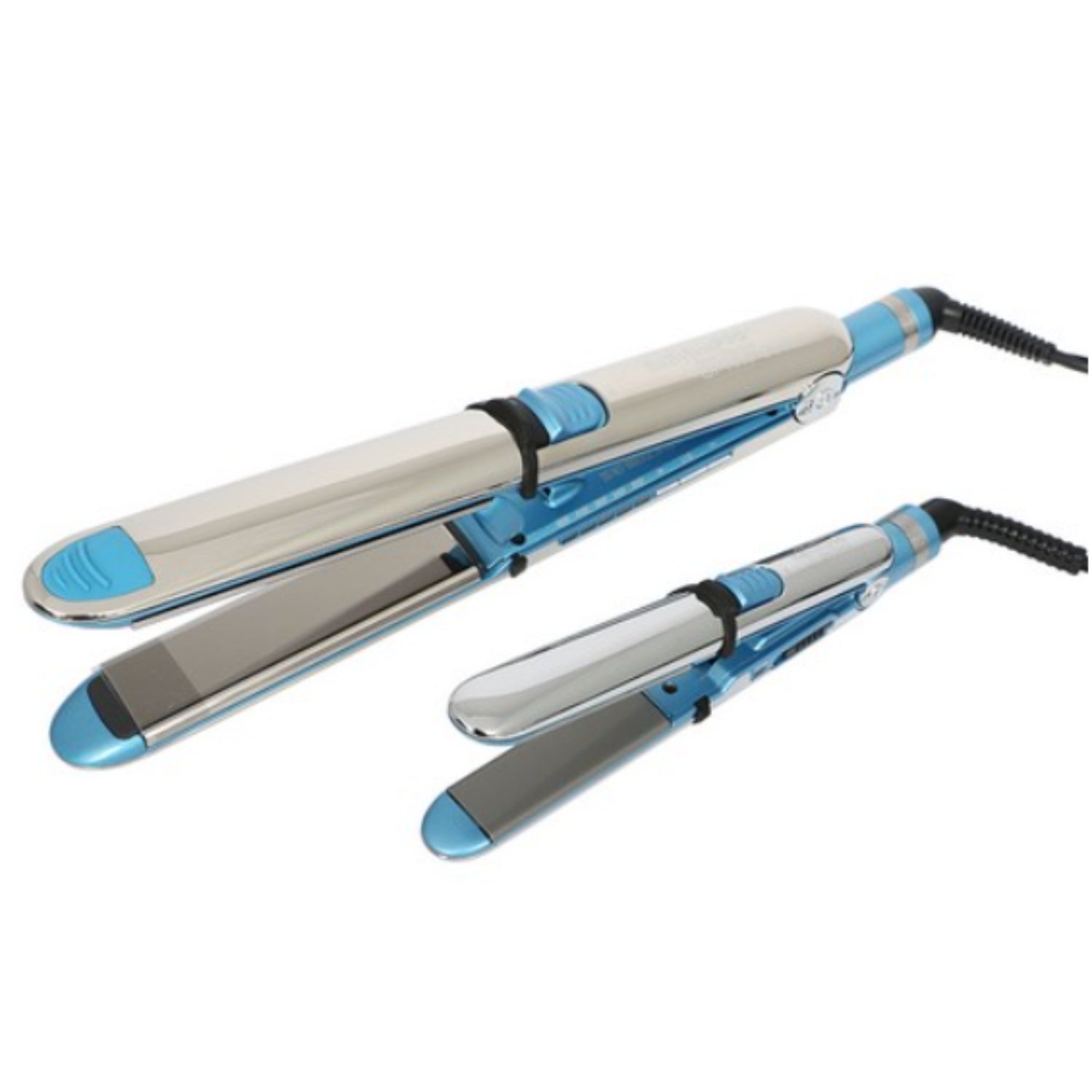 Planchas de cabello BabylissPRO oferta en color plateado y azul para styling profesional y fácil uso